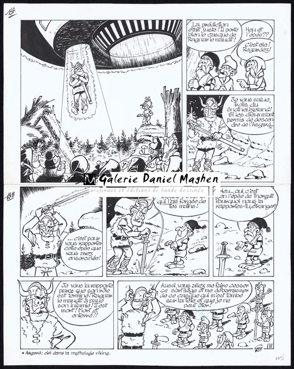Planche originale n°19, une rustine  dans la bulle en case 5 - Gos / Walt - Encre de Chine sur papier - 4994