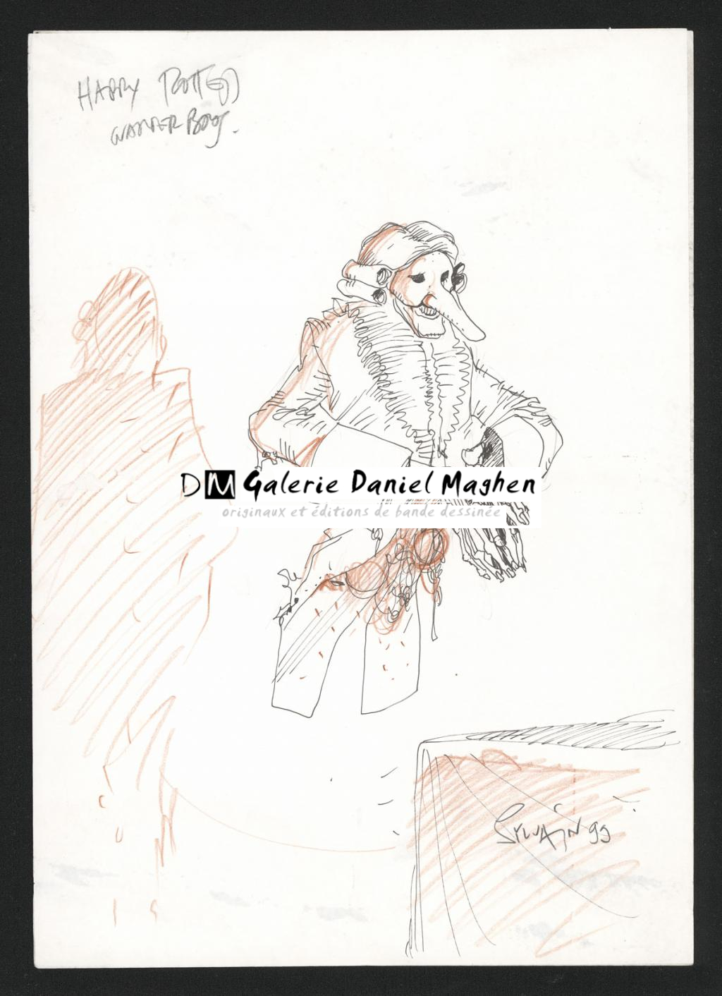 Concept art recto verso pour le film Harry Potter " The Goblet of Fire ". Sylvain despretz a été le premier a faire des designs pour Harry Potter - Sylvain Despretz - Technique mixte sur papier - 5092
