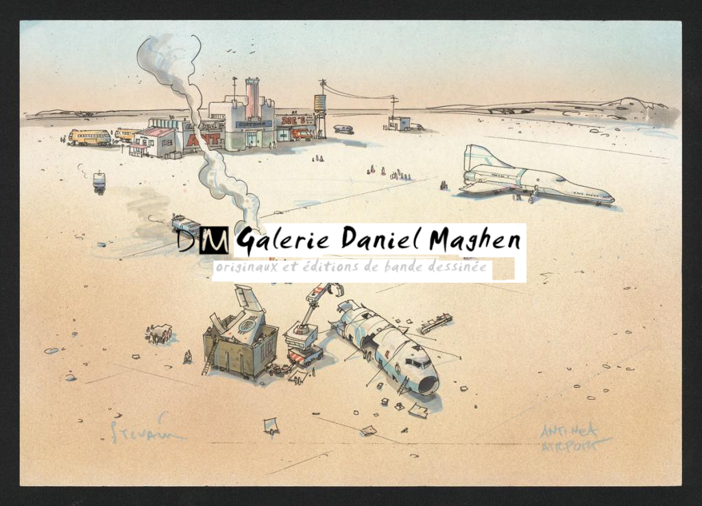 Concept art pour Le Cinquième Élement de Luc Besson - Sylvain Despretz - Technique mixte sur papier - 5091