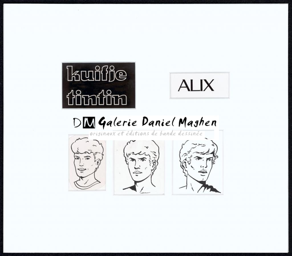 Illustrations originales - 3 portraits D'Alix - Jacques Martin - Encre de Chine sur papier - 5075