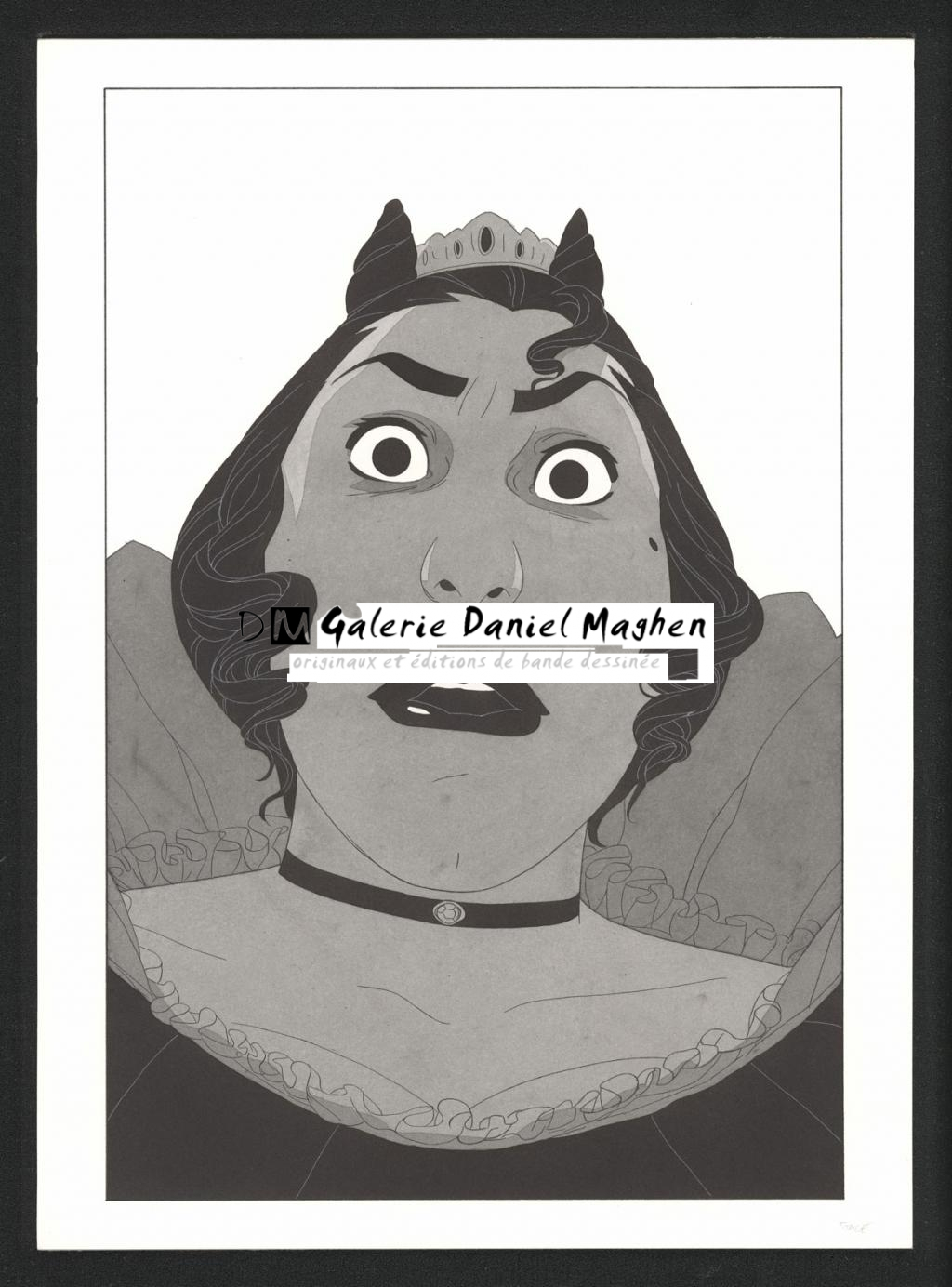 Planche originale accompagnée de sa première étape au crayon - Bertrand Gatignol - Encres noires et aquarelle sur papier - 6169