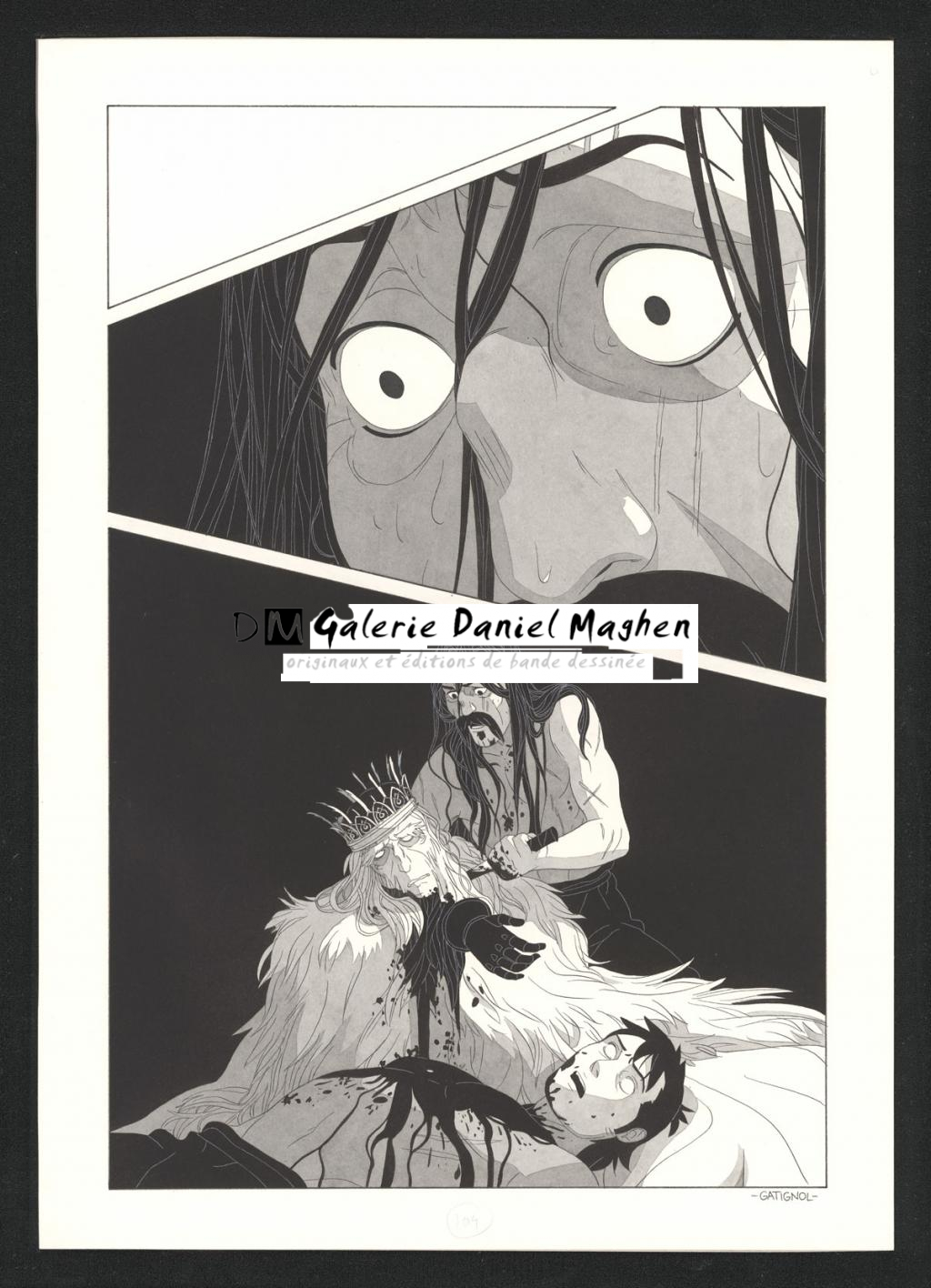 Planche originale - Bertrand Gatignol - Encres noires et aquarelle sur papier - 6166