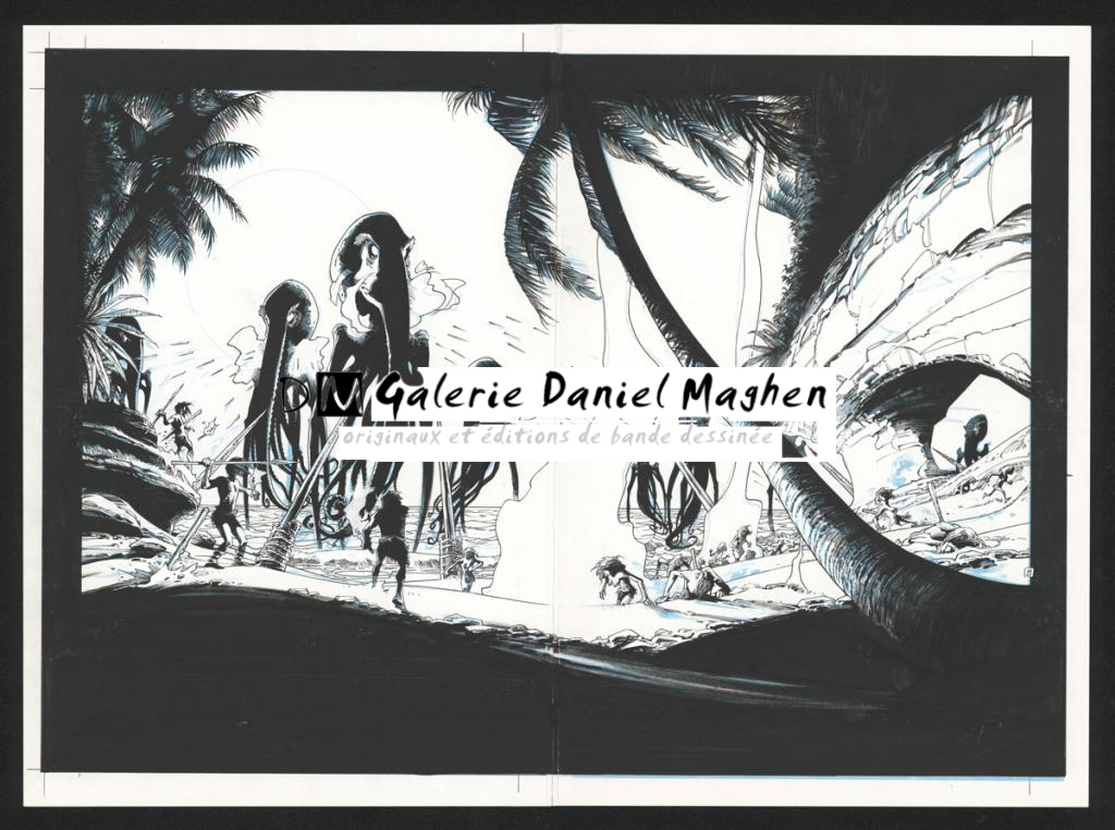 Double planche originale n°46 et 47 - Olivier Vatine - Encre de Chine sur papier - 31