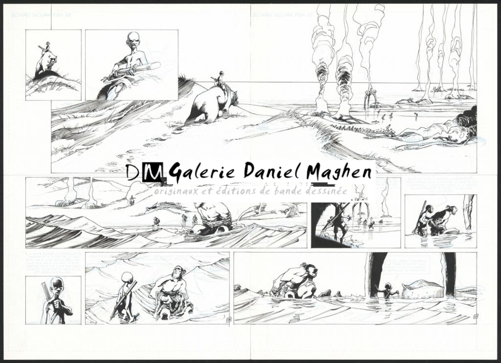 Double planche originale 8, 9 - Olivier Vatine - Encre de Chine sur papier - 30