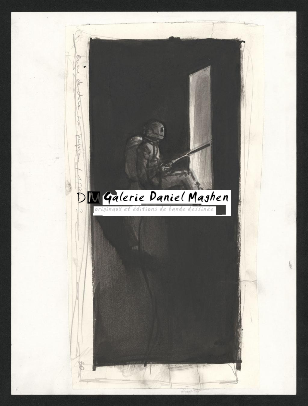 Illustration originale pour la recherche de couverture - Jean-Marc Rochette - Encre de Chine sur papier - 4414