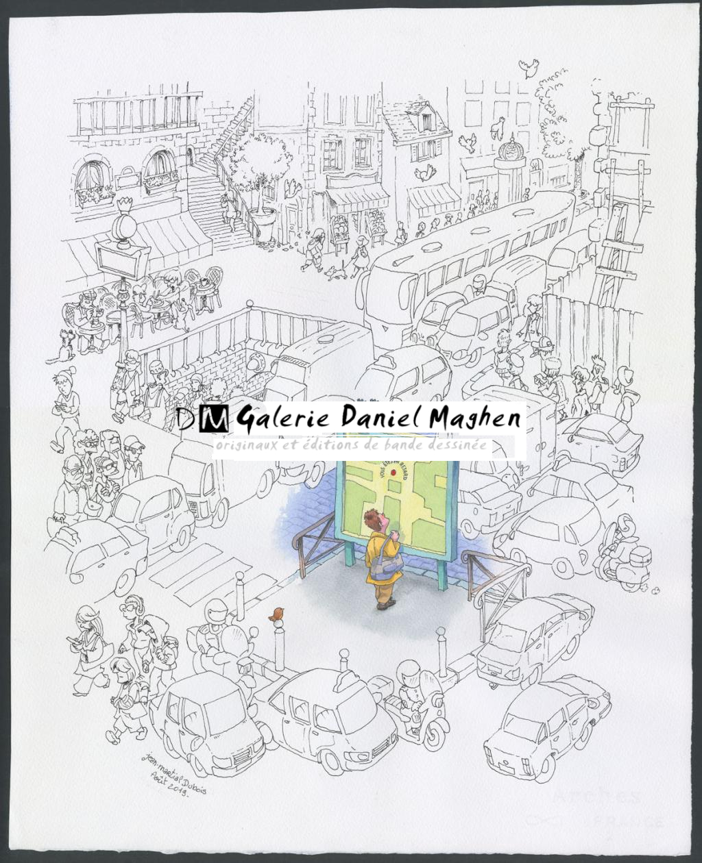 Illustration originale - Jean-Martial Dubois - Encre de Chine et aquarelle sur papier - 5190