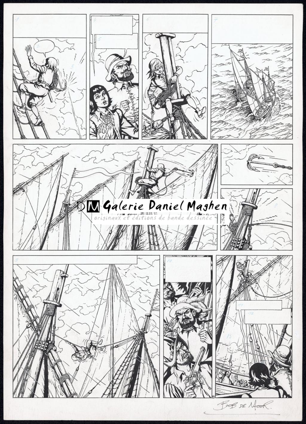 Planche originale n°21 - Bob De Moor - Encre de Chine sur papier - 5135