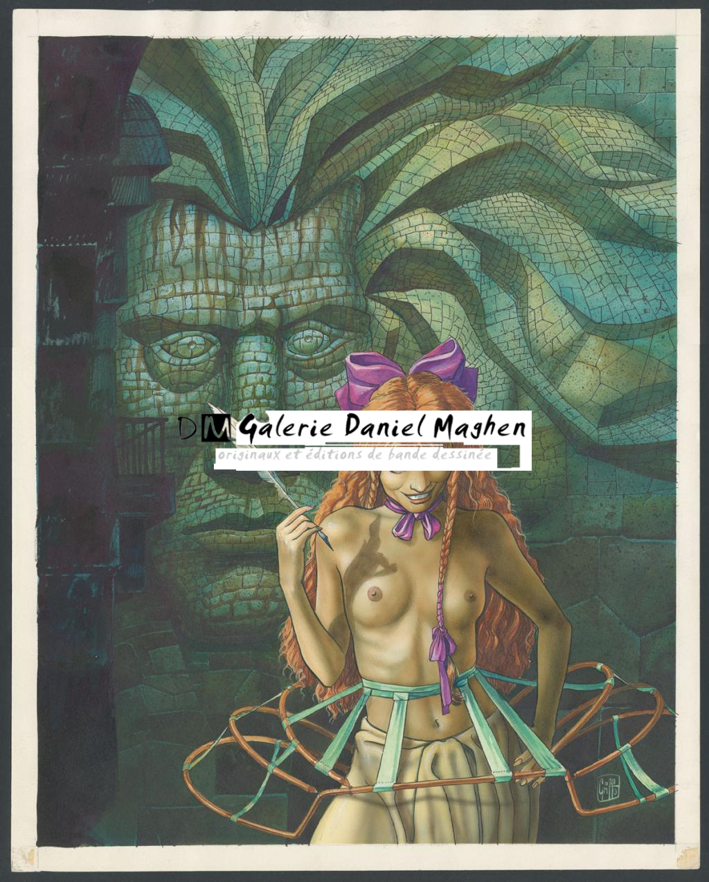 Illustration originale - Griffo - Encre de Chine et encre de couleur sur papier - 5150