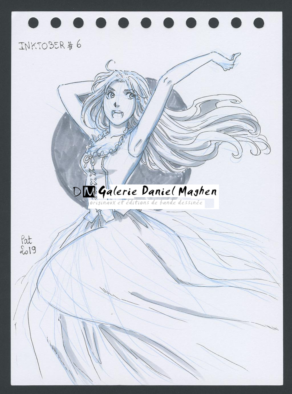 Illustration originale - Patricia  Lyfoung  - Colerase, carbon pen, feutre noir, feutre alcool - 4527