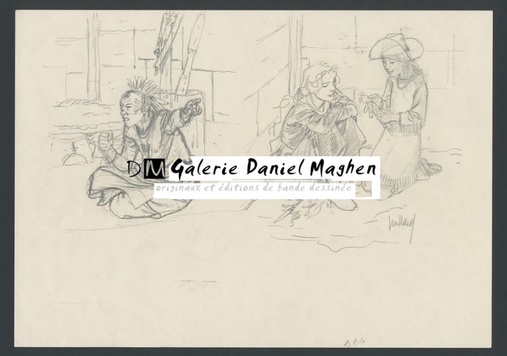 Crayonné original - André Juillard - Crayon sur papier - 6236