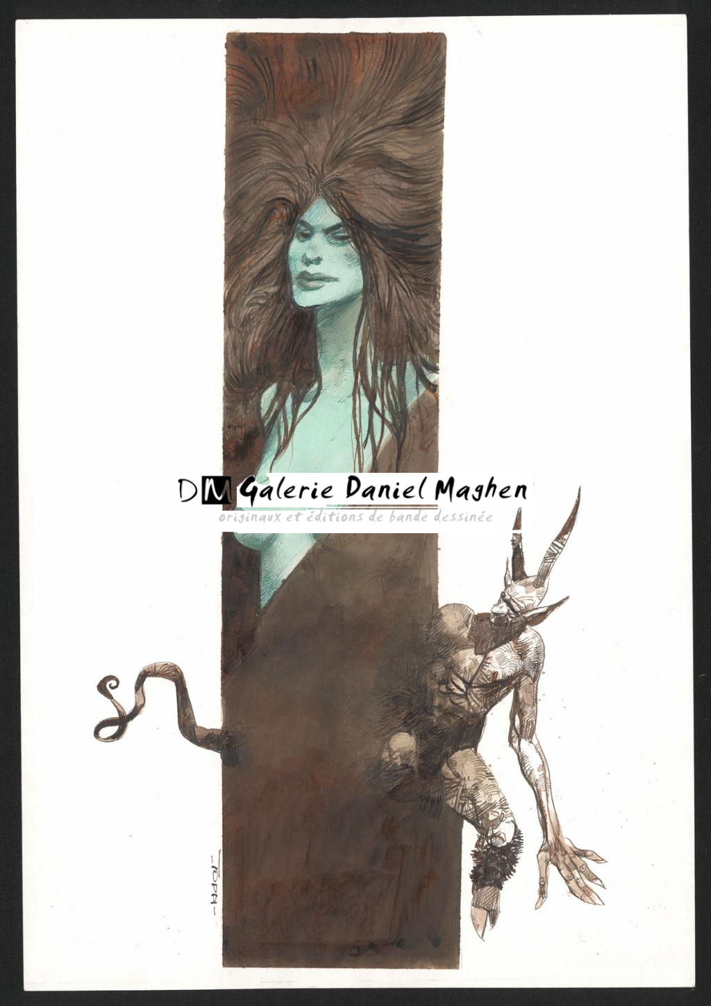 Couverture originale - Sergio Toppi - Encre de couleur sur papier - 5147