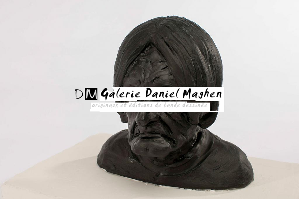 Les Aiguilleurs, bronze sur demande - Jean-Marc Rochette - Peinture à l'huile sur terre crue, socle en ciment - 4520