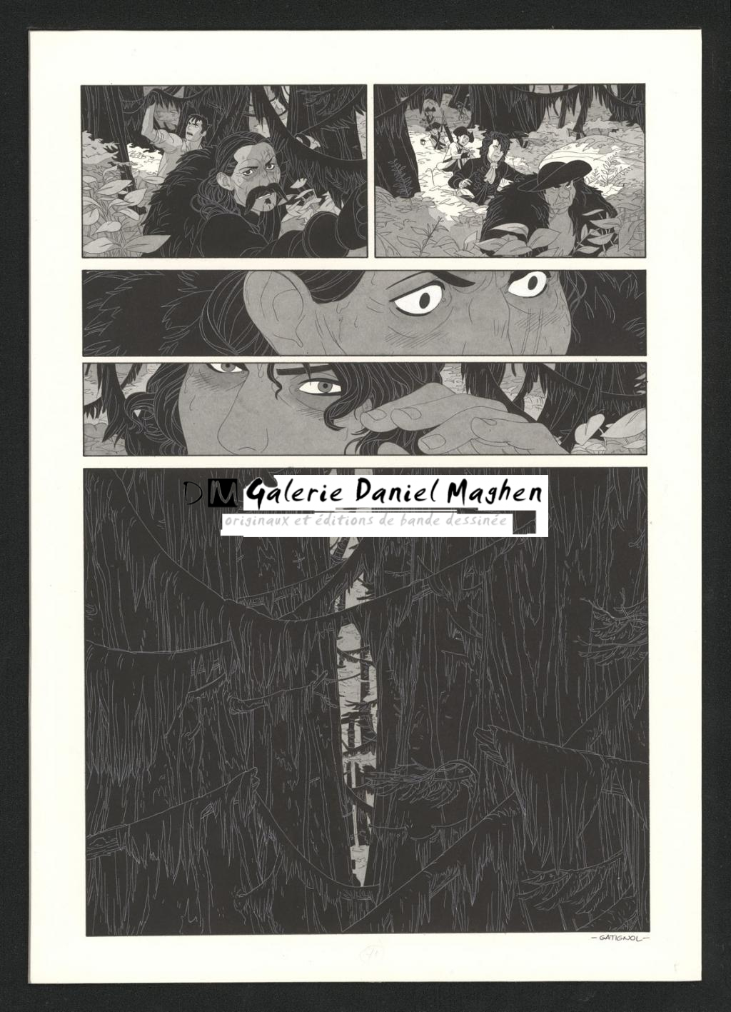 Planche originale - Bertrand Gatignol - Encres noires et aquarelle sur papier - 6195