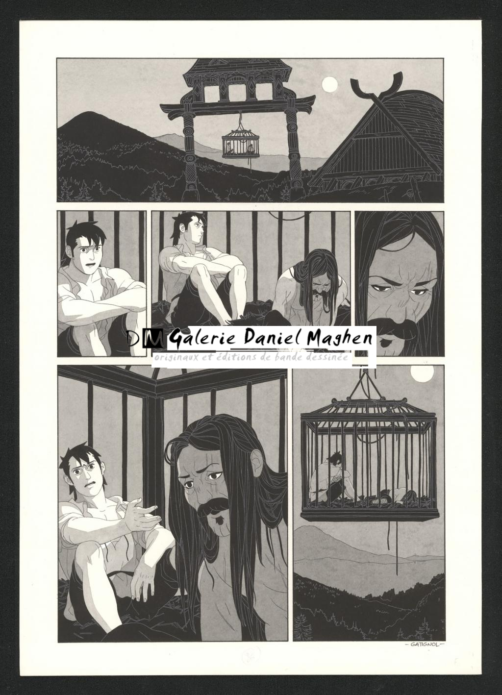 Planche originale - Bertrand Gatignol - Encres noires et aquarelle sur papier - 6186