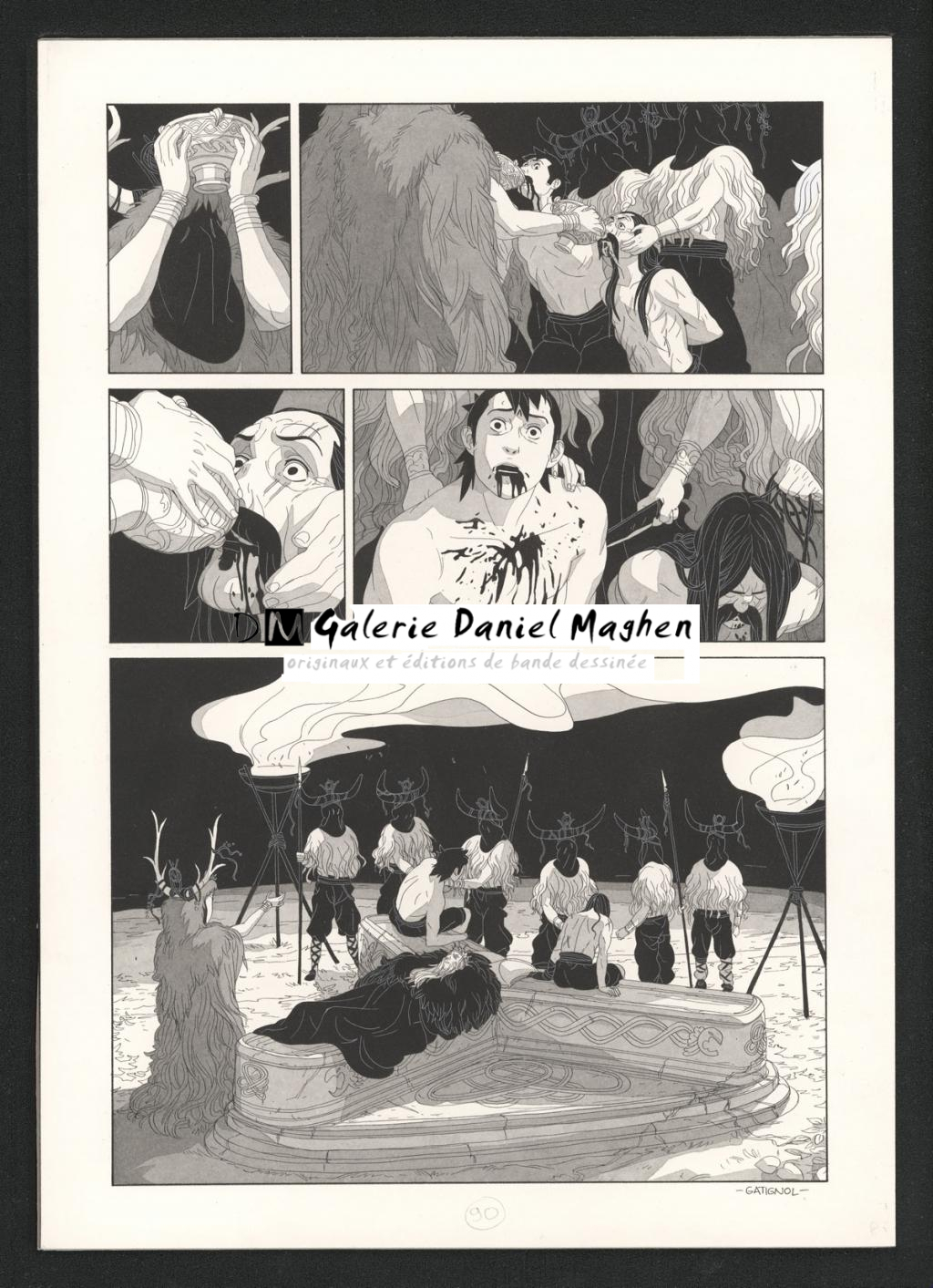 Planche originale - Bertrand Gatignol - Encres noires et aquarelle sur papier - 6183