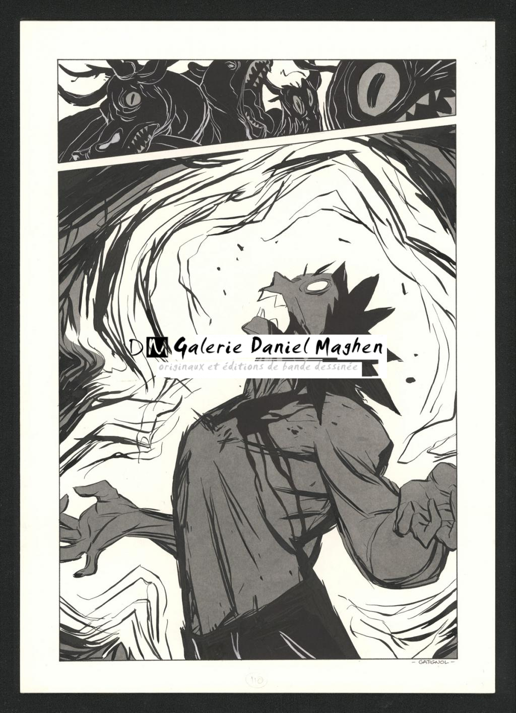 Planche originale - Bertrand Gatignol - Encres noires et aquarelle sur papier - 6194