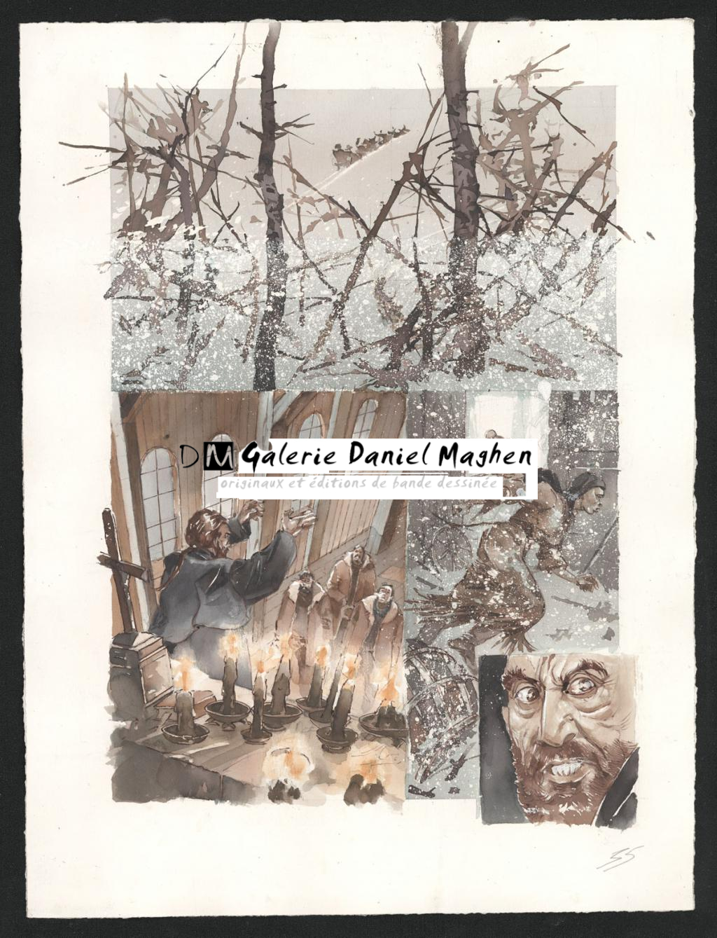 Planche originale n°35 - Sergio Tisselli - Aquarelle et encre de couleur sur papier - 4887