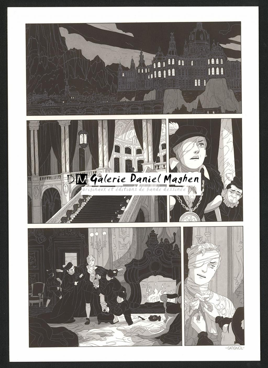 Planche originale - Bertrand Gatignol - Encres noires et aquarelle sur papier - 6556