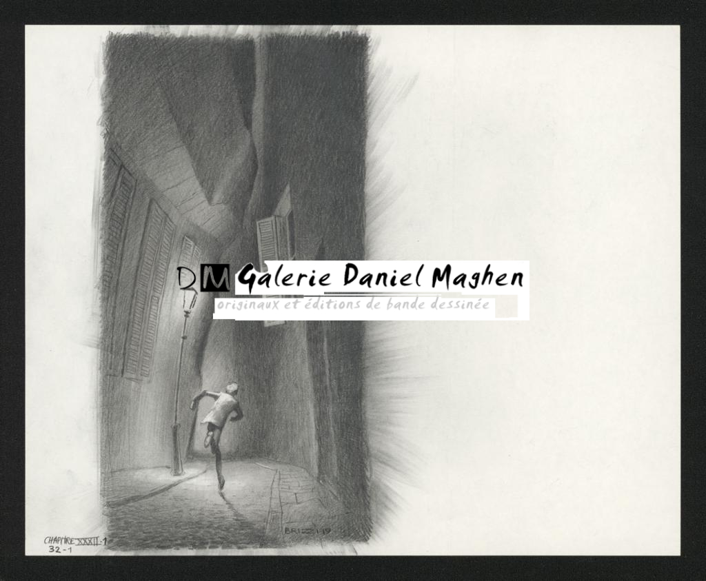 La Course éperdue de Colin, illustration originale, chapitre 32, 2019 - Paul & Gaëtan Brizzi - Crayon de cire sur papier - 6320