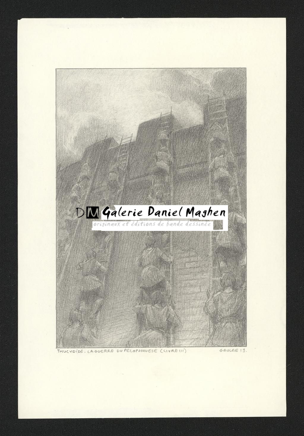 Illustration originale pour l'album : La Guerre du Péloponnèse de Thucydide - Armel Gaulme - Mine de plomb sur papier - 5440