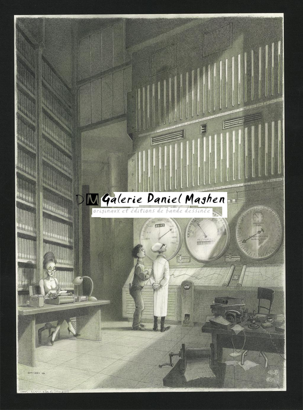 Baisse de productivité, Illustration originale, chapitre 48, 2019 - Paul & Gaëtan Brizzi - Crayon de cire sur papier - 6475