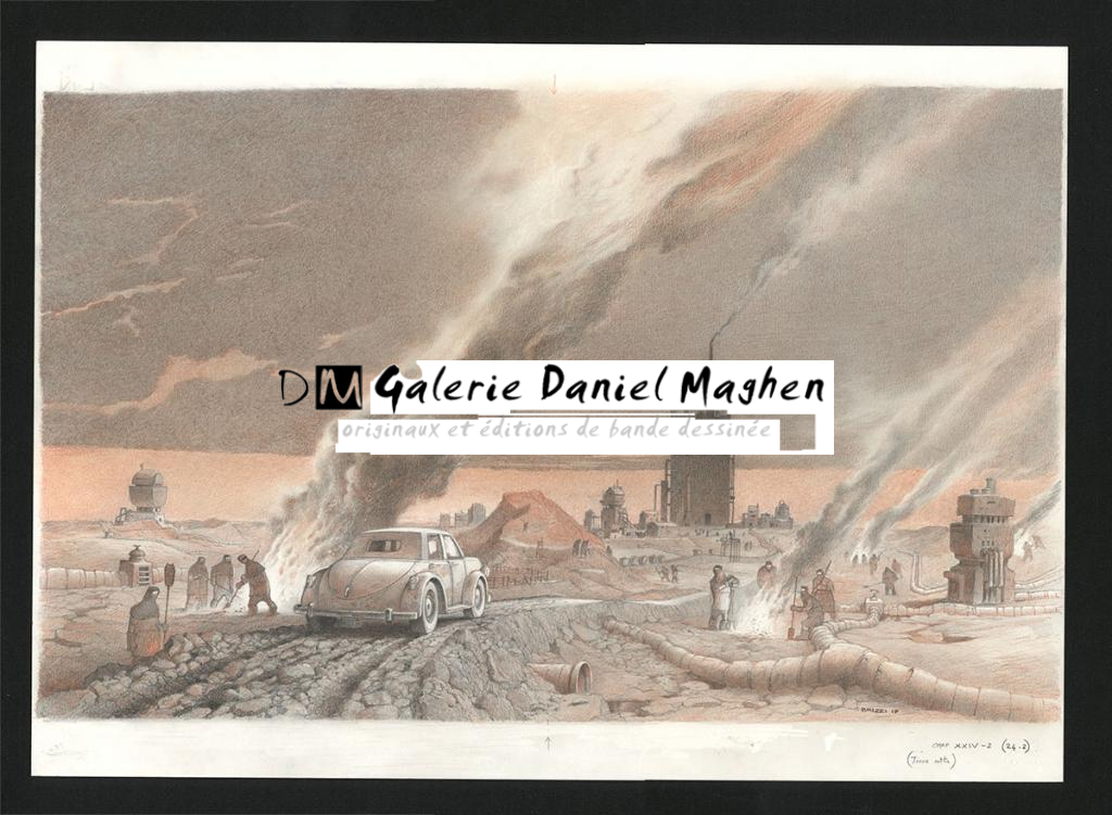 Les Mines de cuivre, illustration originale, chapitre 24, 2019 - Paul & Gaëtan Brizzi - Crayon de cire sur papier - 6318