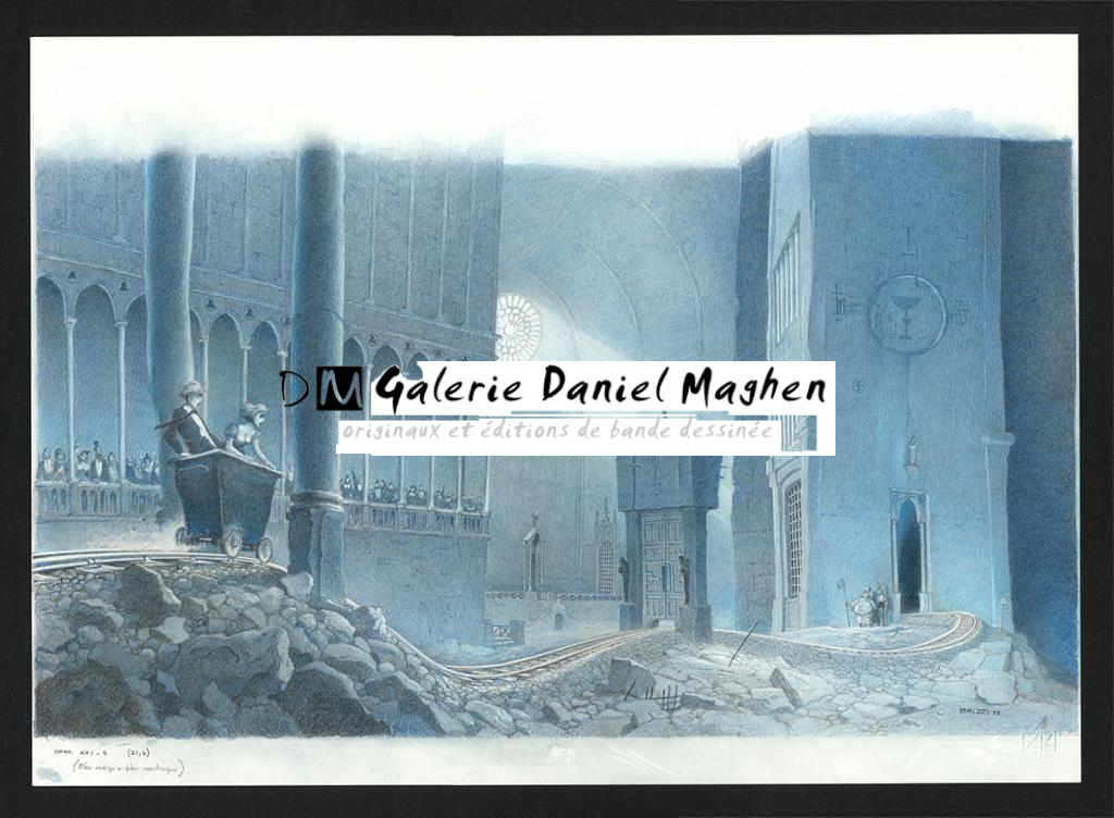 Le Wagonnet, illustration originale, chapitre 21, 2019 - Paul & Gaëtan Brizzi - Crayon de cire sur papier - 6474