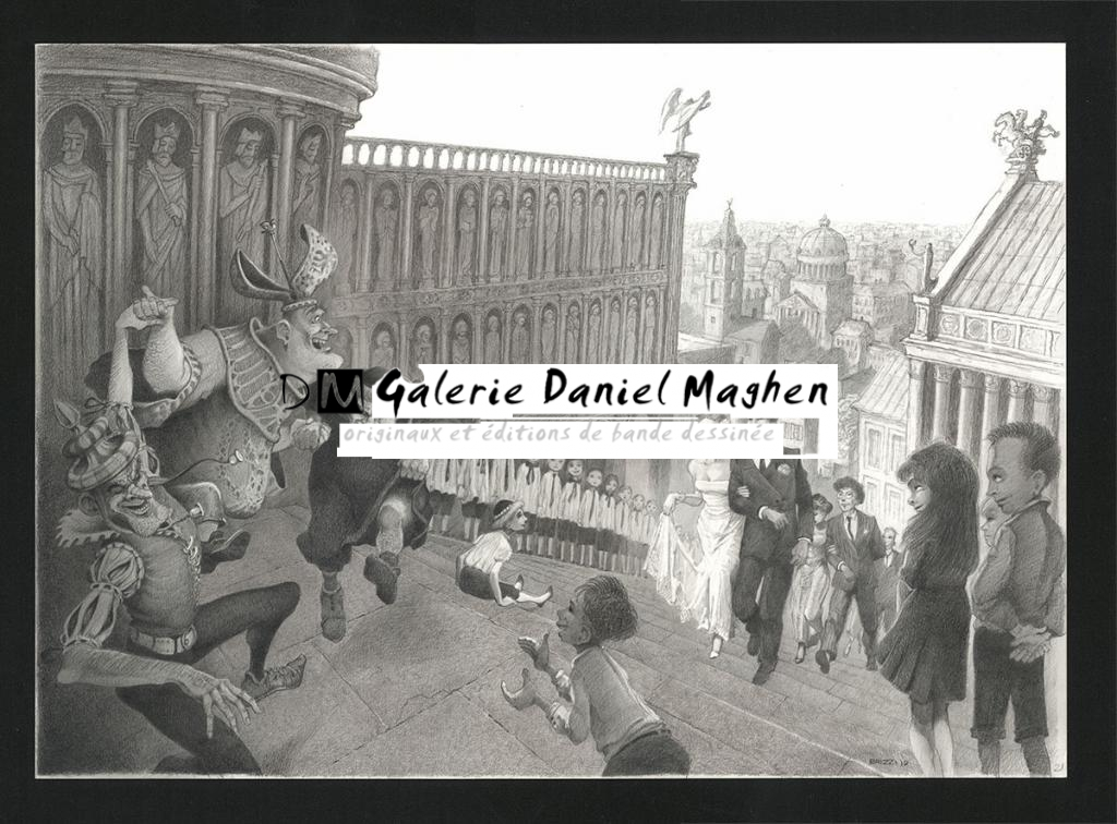 Le Mariage, illustration originale, chapitre 21, 2019 - Paul & Gaëtan Brizzi - Crayon de cire sur papier - 6276