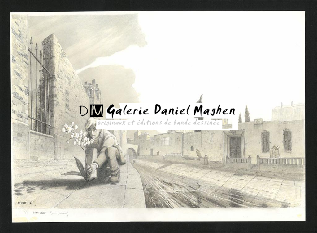 L'Orchidée et la raie, illustration originale, chapitre 5, 2019 - Paul & Gaëtan Brizzi - Crayon de cire sur papier - 6277