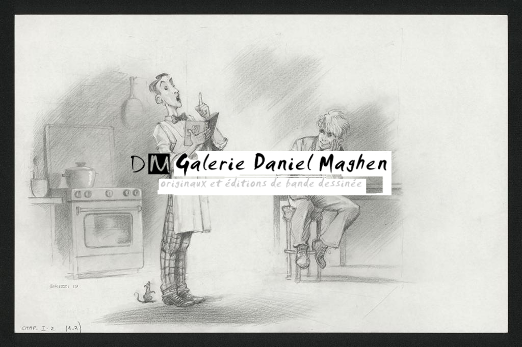 La Recette de Nicolas, illustration originale, chapitre 1, 2019 - Paul & Gaëtan Brizzi - Crayon de cire sur papier - 6372