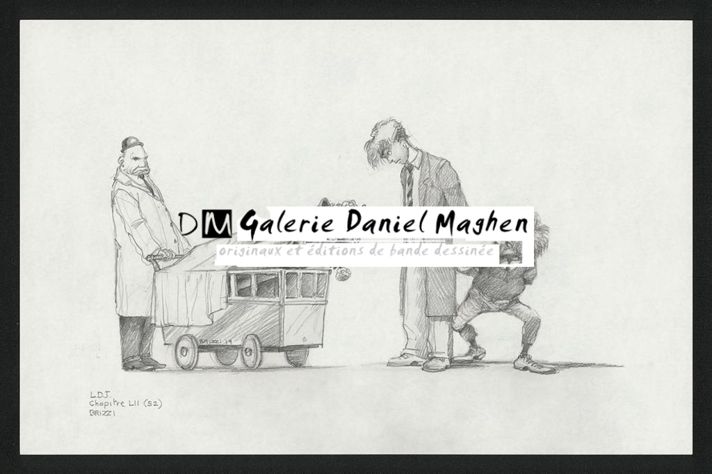 Les roses dans les cylindres, Illustration originale, chapitre 52, 2019 - Paul & Gaëtan Brizzi - Crayon de cire sur papier - 6369