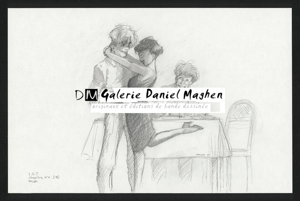 Alise et Colin, illustration originale, chapitre 15, 2019 - Paul & Gaëtan Brizzi - Crayon de cire sur papier - 6362