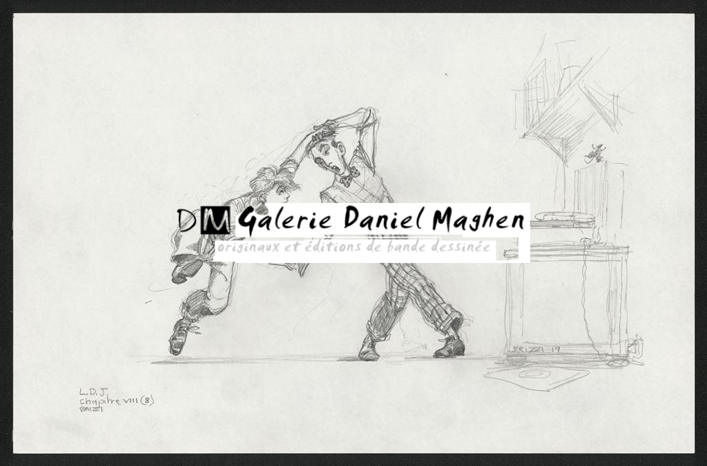 Leçon de biglemoi, illustration originale, chapitre 8, 2019 - Paul & Gaëtan Brizzi - Crayon de cire sur papier - 6360