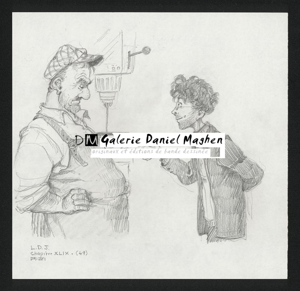 Colin et l'ouvrier, Illustration originale, chapitre 49, 2019 - Paul & Gaëtan Brizzi - Crayon de cire sur papier - 6356
