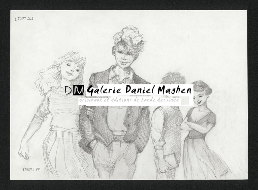 Les Copains, illustration originale, chapitre 21, 2019 - Paul & Gaëtan Brizzi - Crayon de cire sur papier - 6494