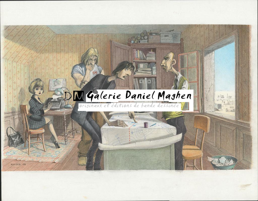 Illustration originale, 2005 - Paul & Gaëtan Brizzi - Crayon de cire sur papier - 6329