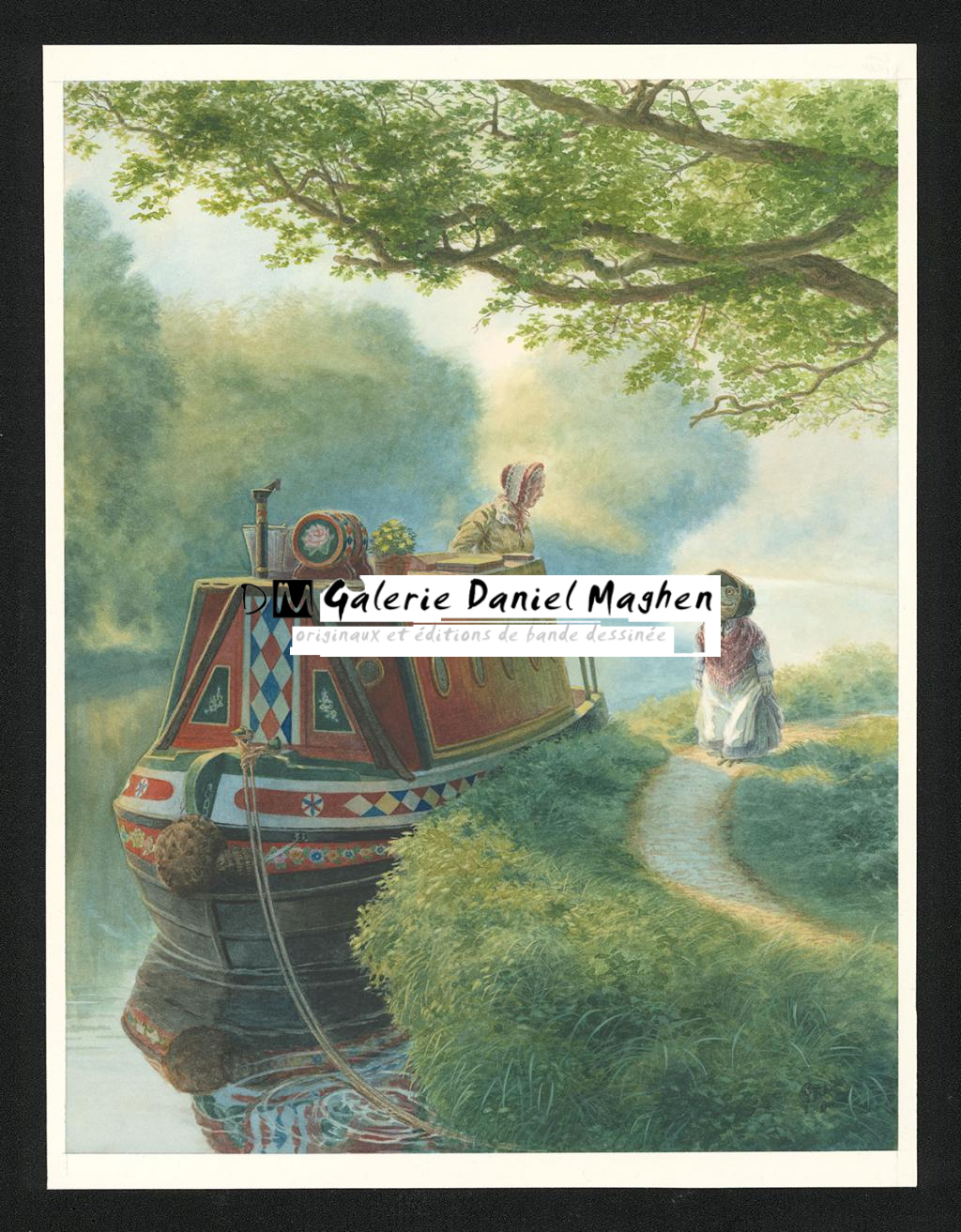 Illustration originale intitulée "Whispering reeds" (Roseaux chuchotant) - Christopher Dunn - Aquarelle sur papier - 5498