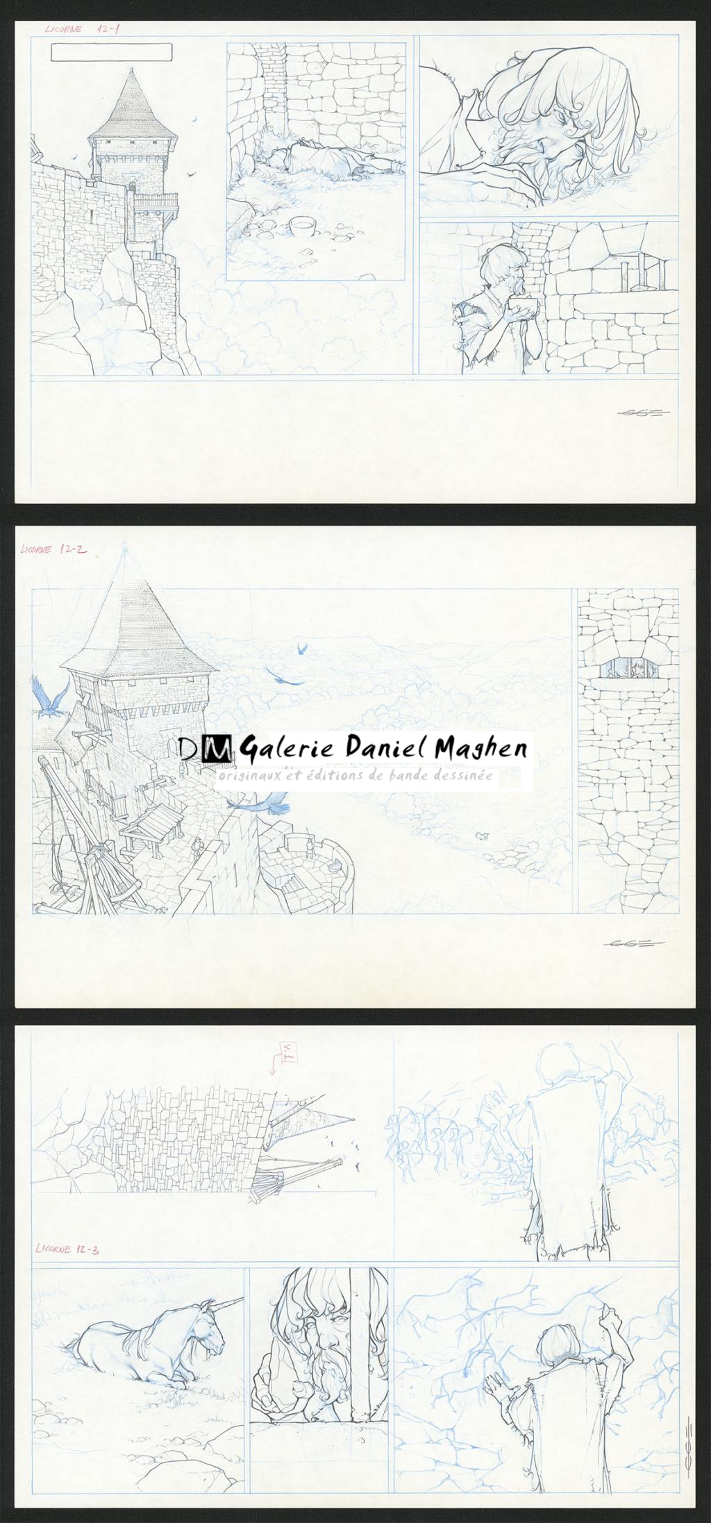 Planche originale ( strips pas dans le bon ordre ) - Guillermo Gonzalez - Mine de plomb et crayons de couleur  sur papier - 5463