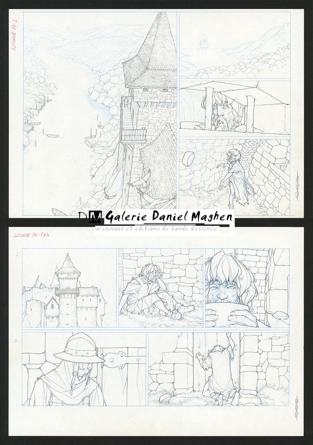 Planche originale ( strips pas dans le bon ordre ) - Guillermo Gonzalez - Mine de plomb et crayons de couleur  sur papier - 5465