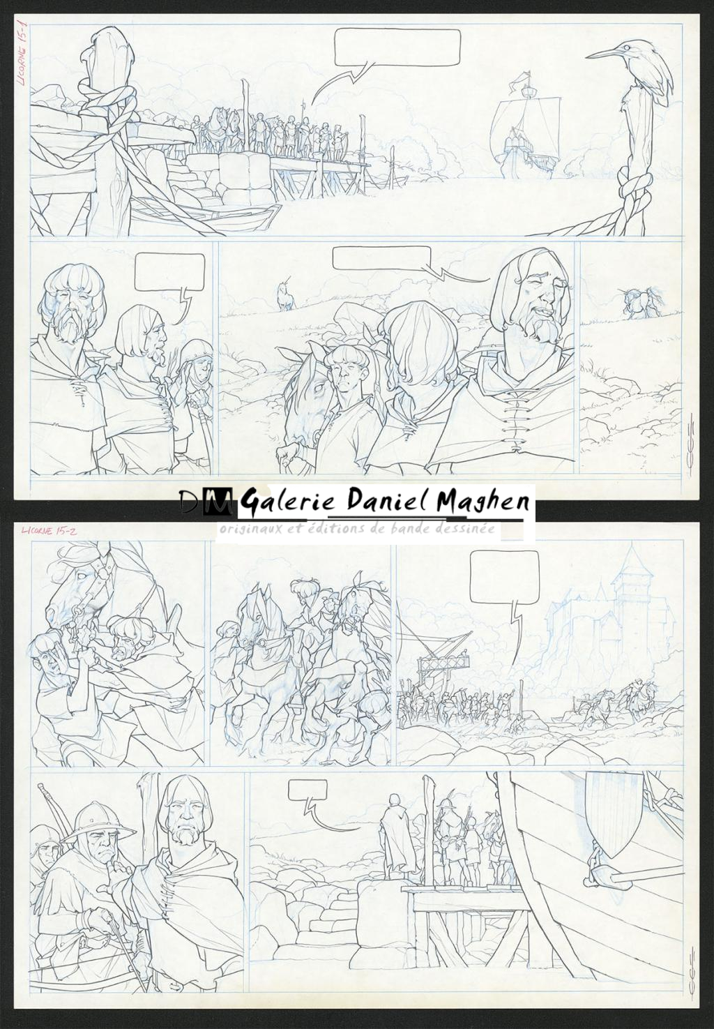 Planche originale - Guillermo Gonzalez - Mine de plomb et crayons de couleur  sur papier - 5466