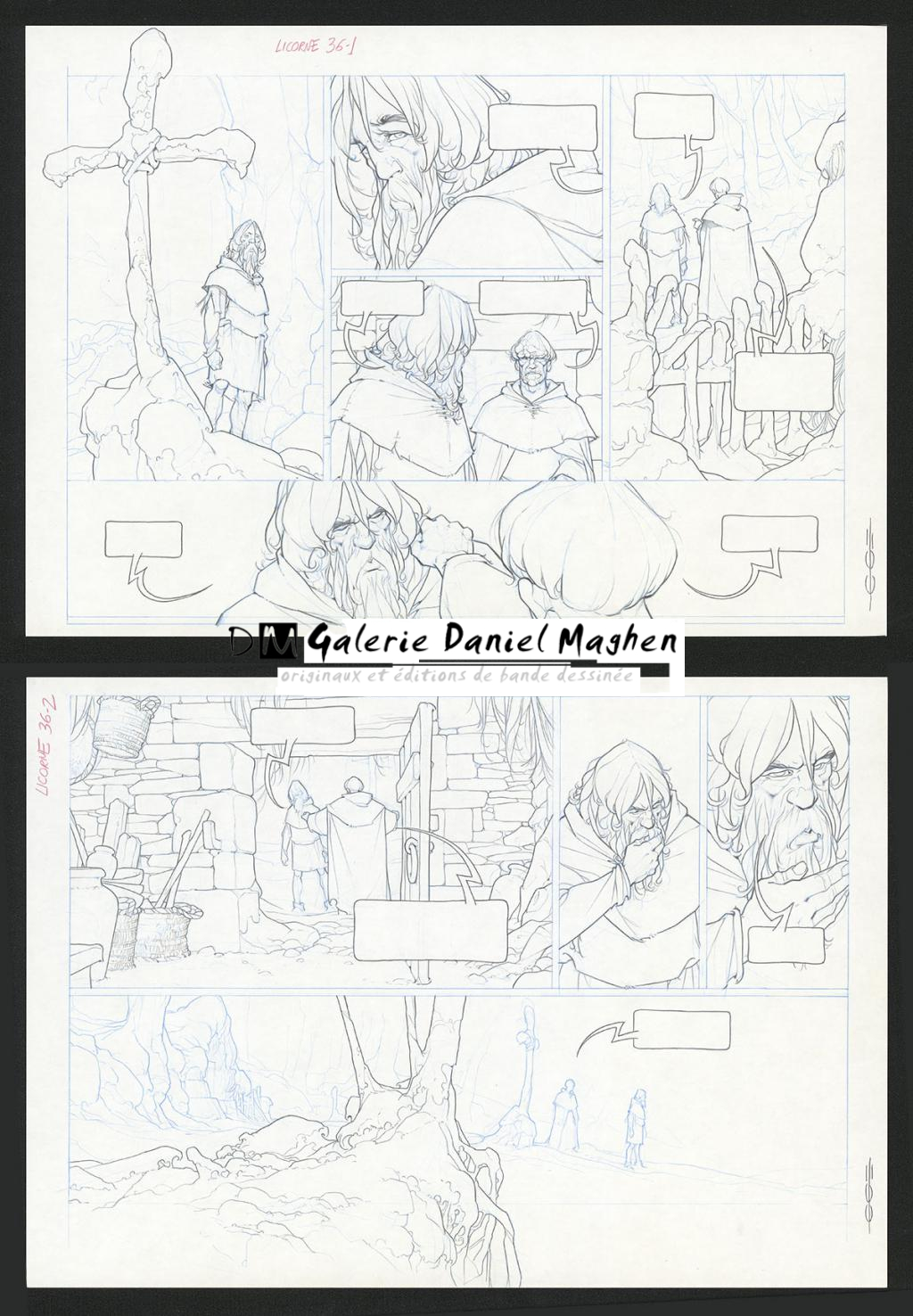 Planche originale - Guillermo Gonzalez - Mine de plomb et crayons de couleur  sur papier - 5449