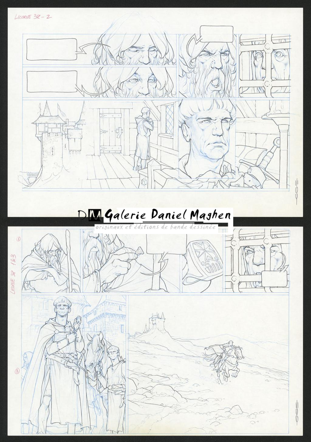 Planche originale  ( strips pas dans le bon ordre ) - Guillermo Gonzalez - Mine de plomb et crayons de couleur  sur papier - 5451