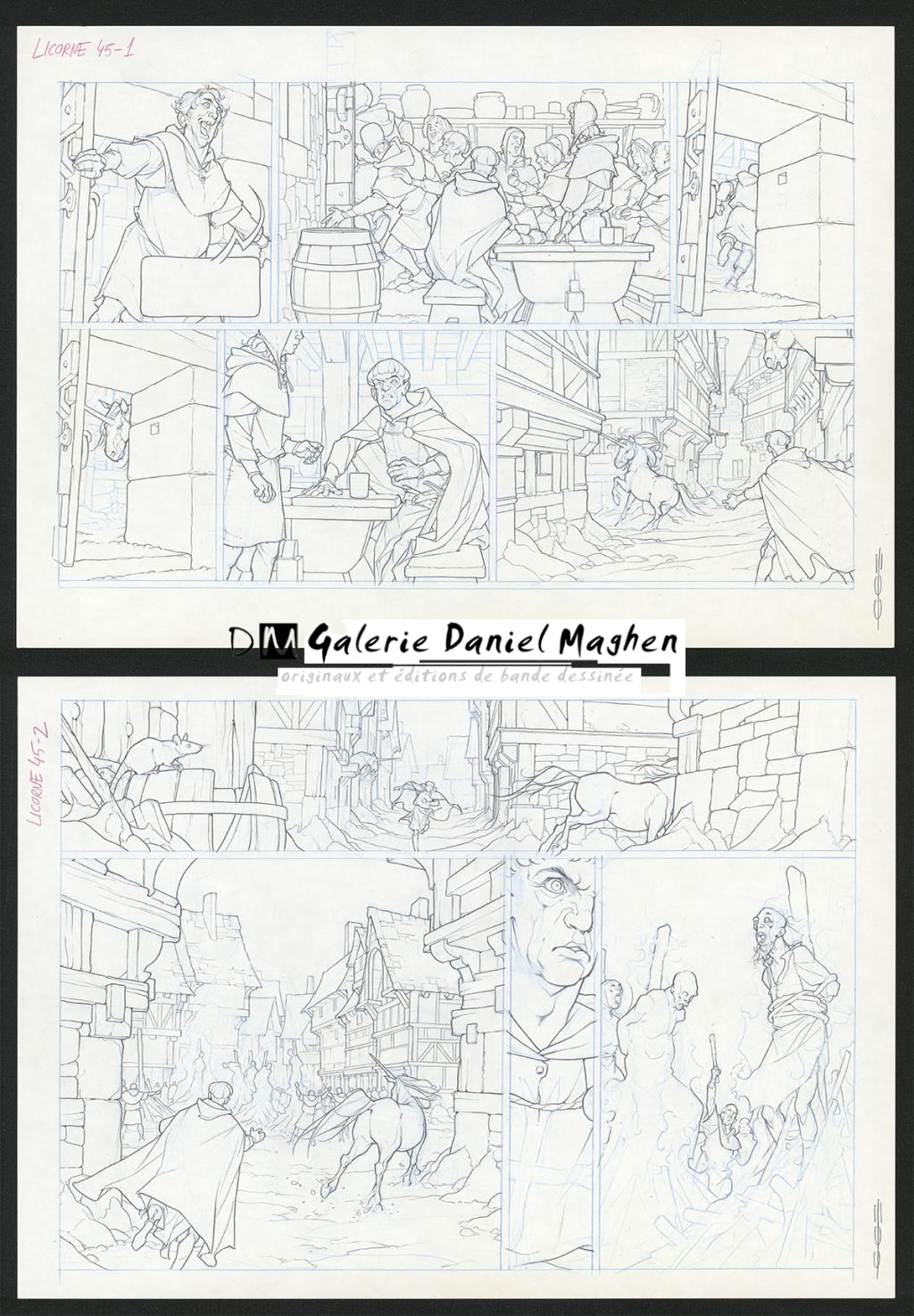 Planche originale - Guillermo Gonzalez - Mine de plomb et crayons de couleur  sur papier - 5458