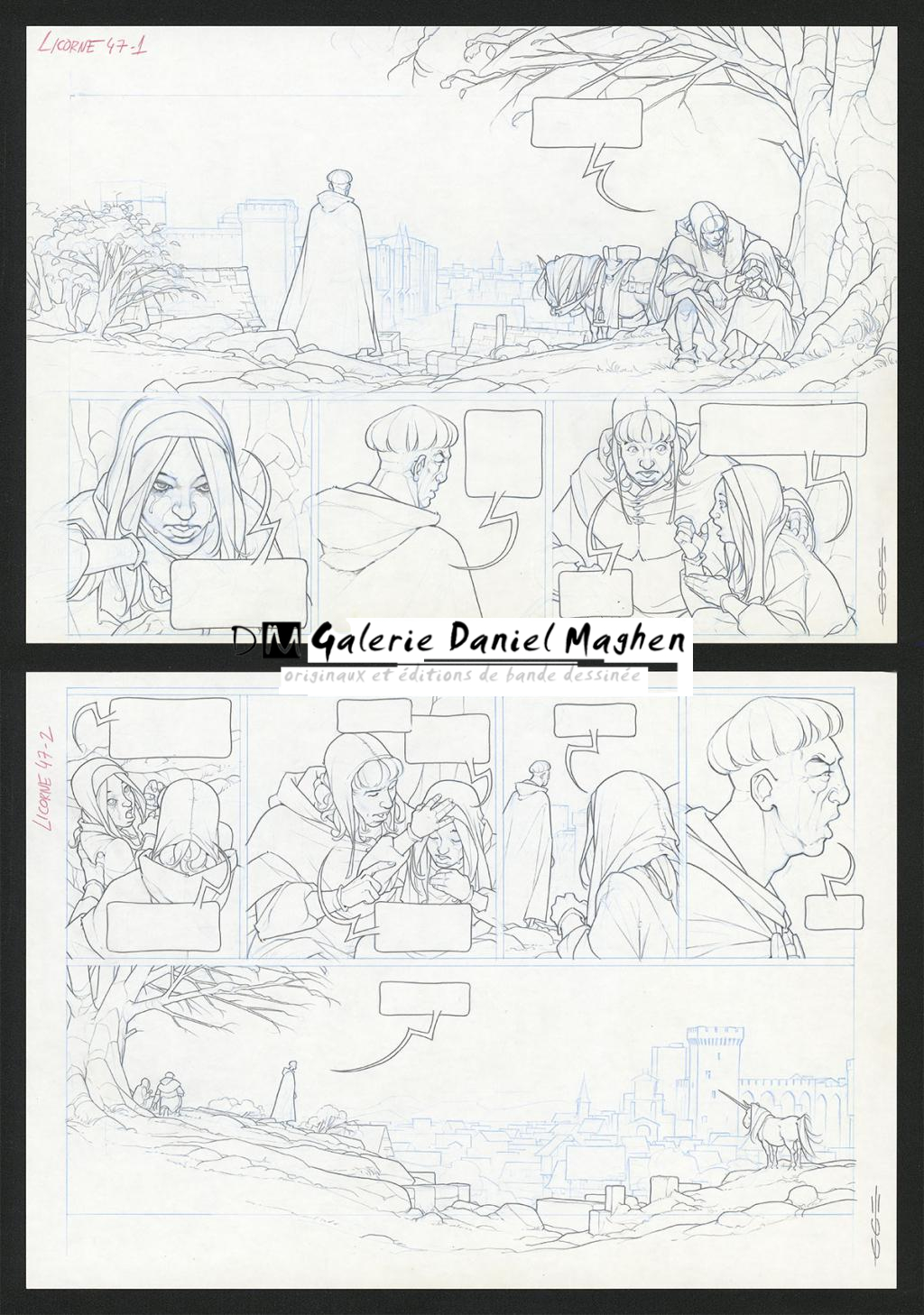 Planche originale - Guillermo Gonzalez - Mine de plomb et crayons de couleur  sur papier - 5476