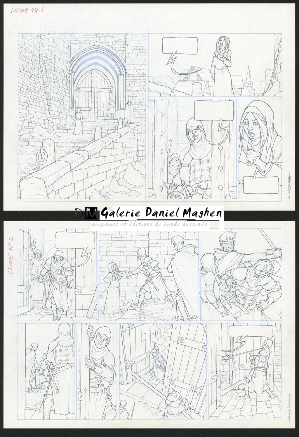 Planche originale - Guillermo Gonzalez - Mine de plomb et crayons de couleur  sur papier - 5475