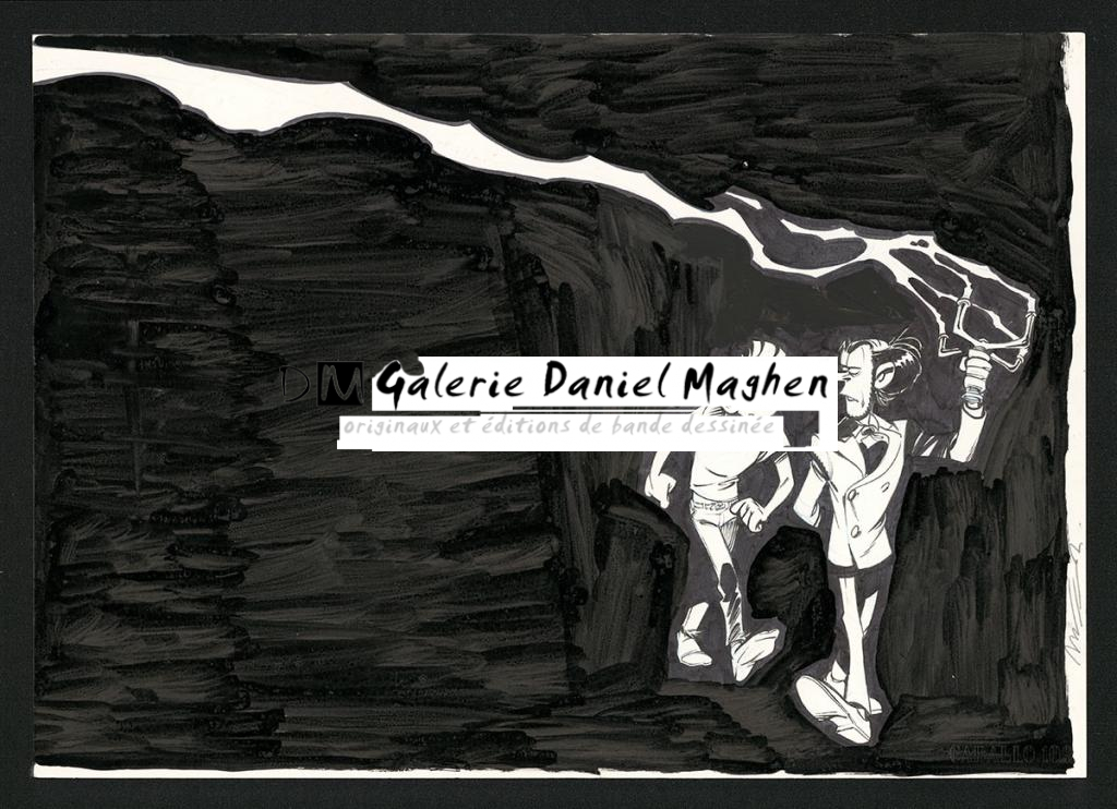 Illustration originale pour les pages de garde - José Luis Munuera - Feutre et encre de Chine sur papier - 5526