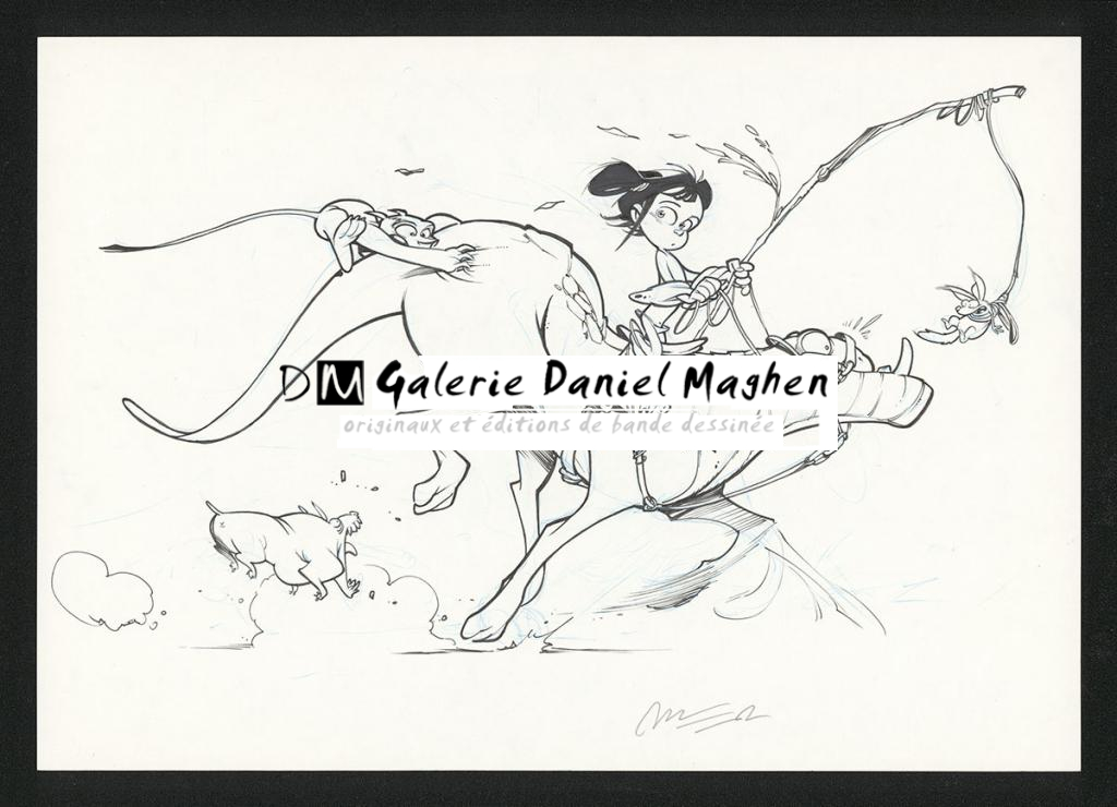 Illustration originale pour la bible graphique pour un dessin animé - José Luis Munuera - Feutre et encre de Chine sur papier - 5530