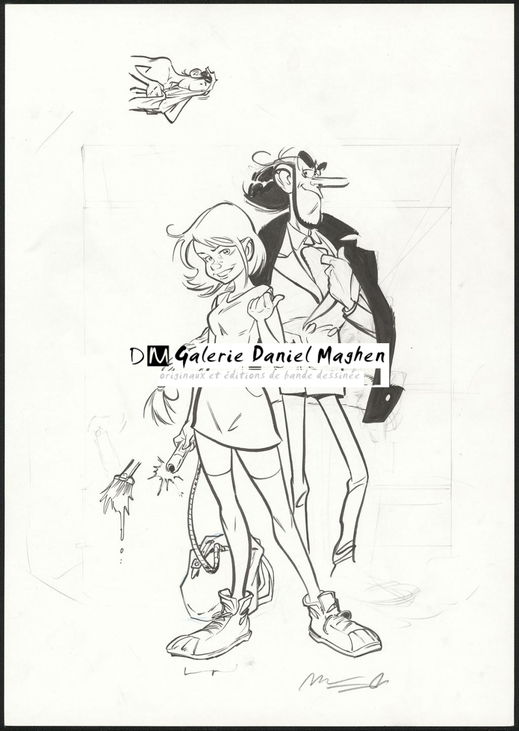 Illustration originale pour la page de garde - José Luis Munuera - Encre de Chine sur papier - 5532