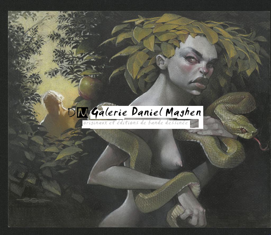 Illustration originale - Guillermo Gonzalez - Crayon de couleur sur papier teinté - 5557