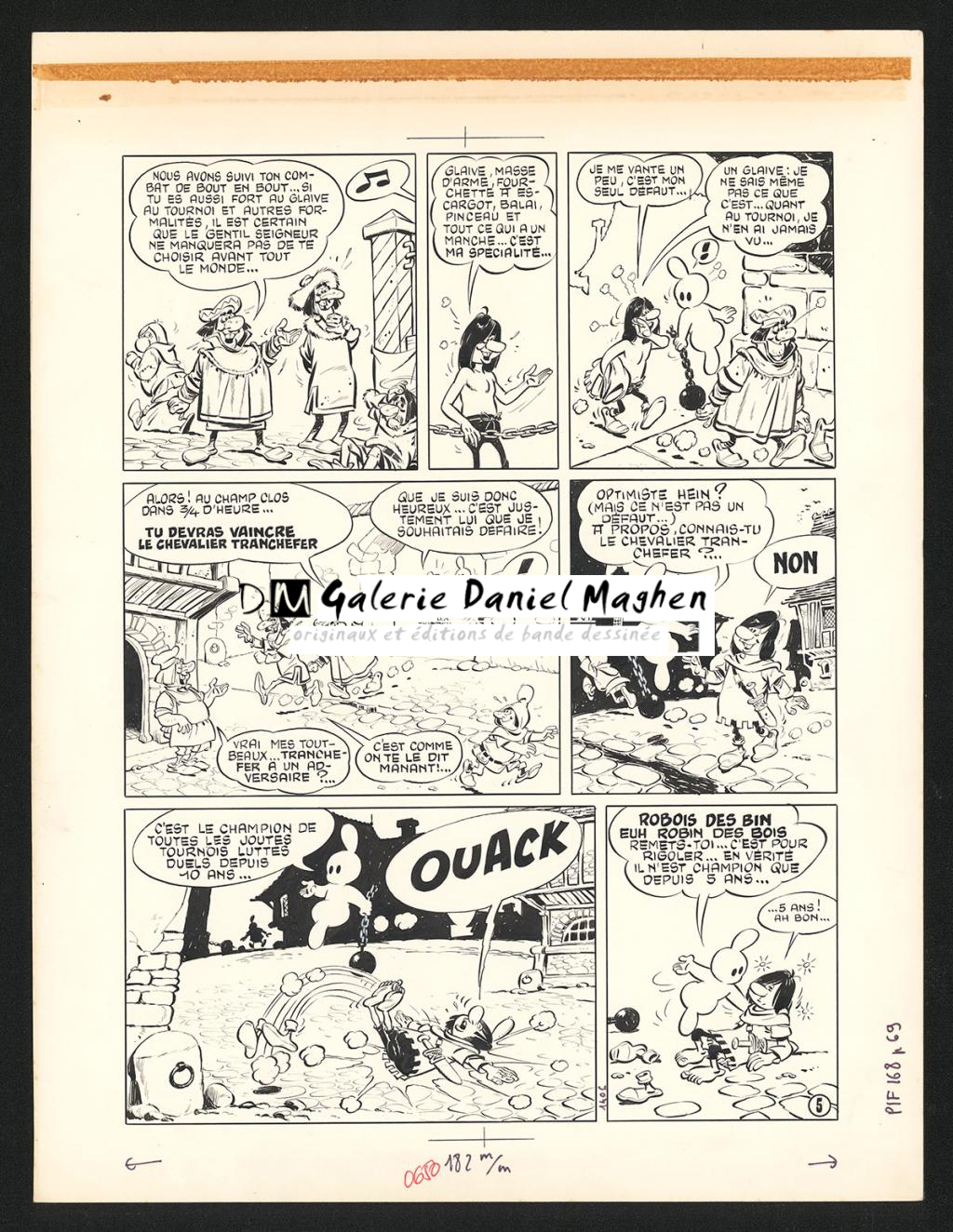 Planche originale 05 et son calque avec indications de couleurs - Jean Cézard - Encre de Chine sur papier - 5585